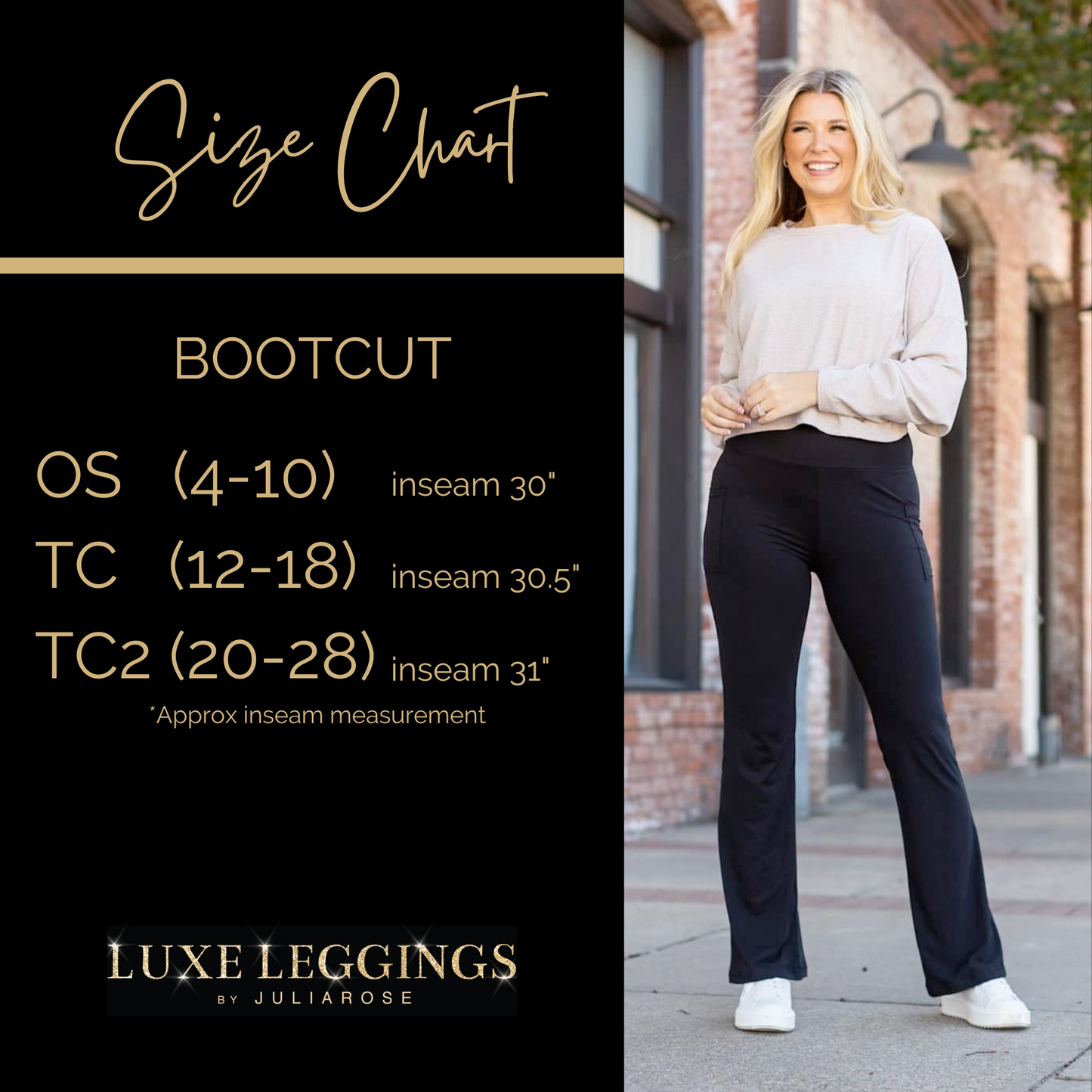 The Liz - Crossover 30"  Bootcut Leggings with Pockets Roun