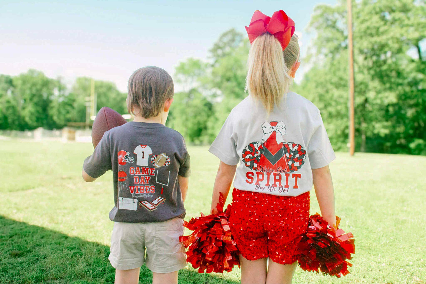 Game Day Vibes | Red + Black | Football Kid’s Tee
