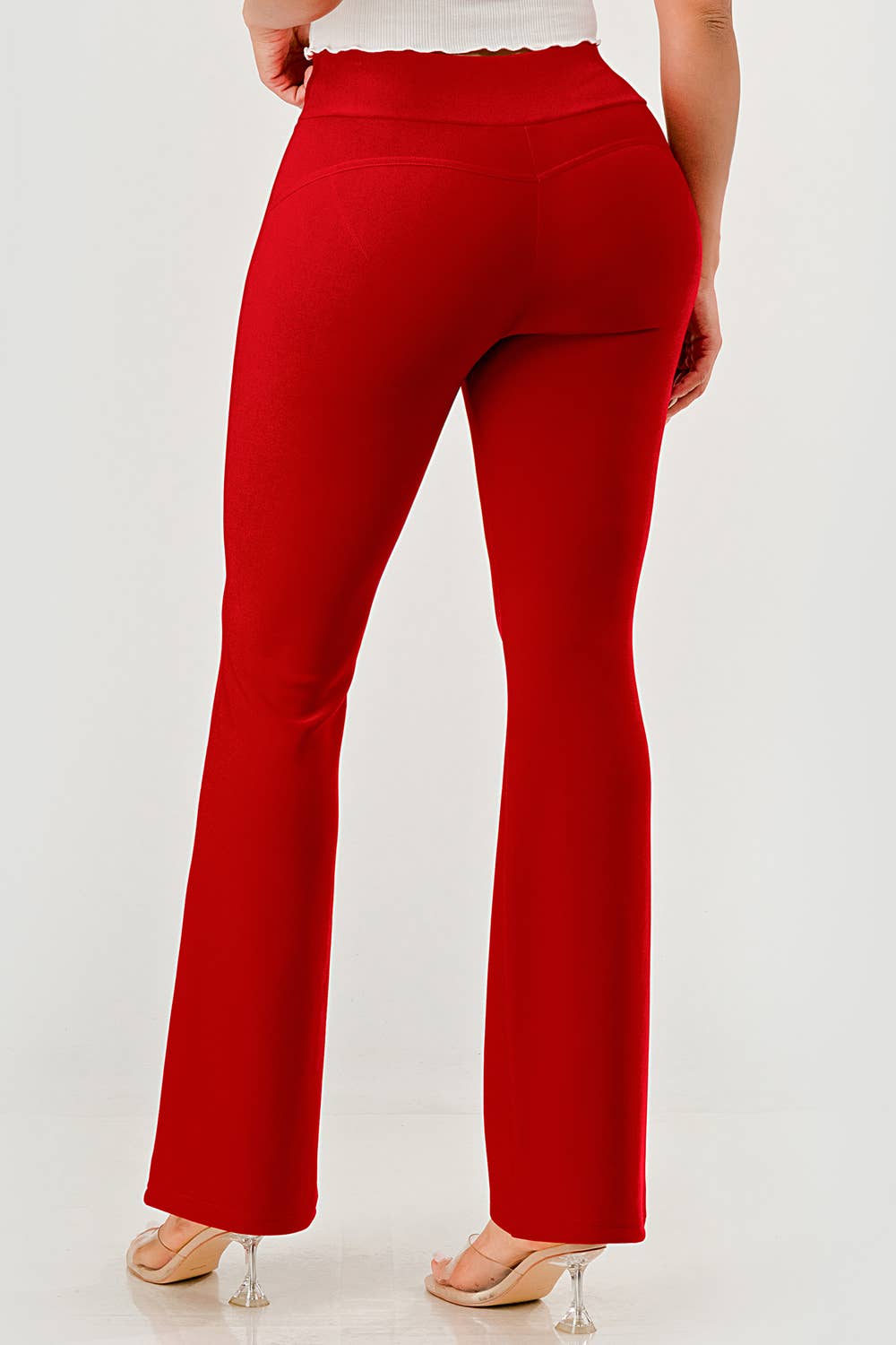 Womens High Waist Tummy Control Flare Pants
