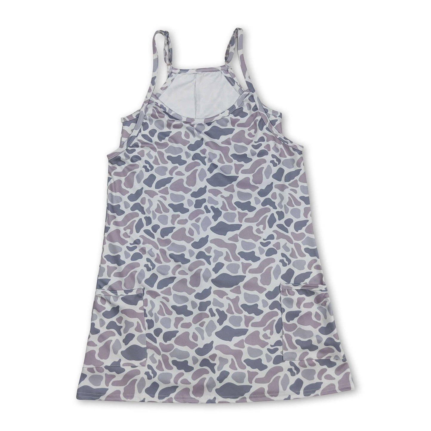 Grey camo straps adult women summer athletic dress