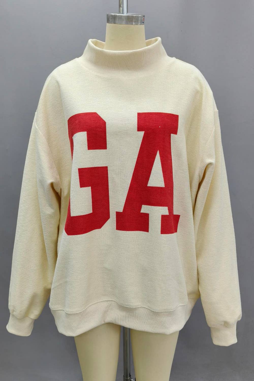 GEORGIA & GA Reversible Floral Mock Neck Sweatshirt