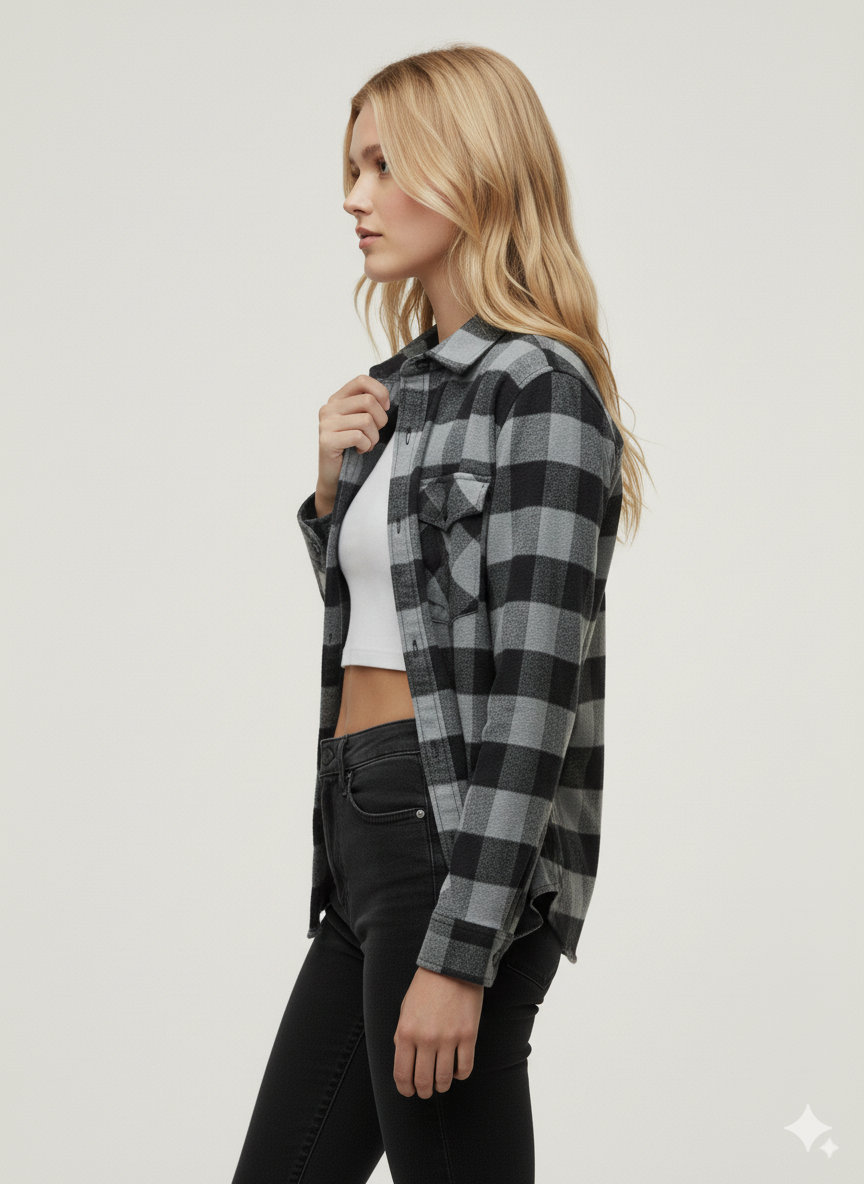 Flannel Long Sleeve Buffalo Plaid Shirt Unisex