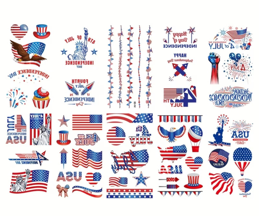America Independence Day Temporary Tattoos