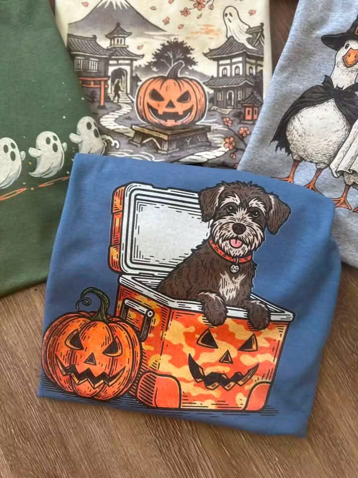Dog in Pumpkin Cooler