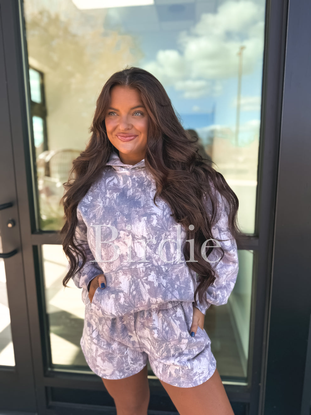 BIRDIE PREORDER Let's Be Happy Dark Camo Hoodie