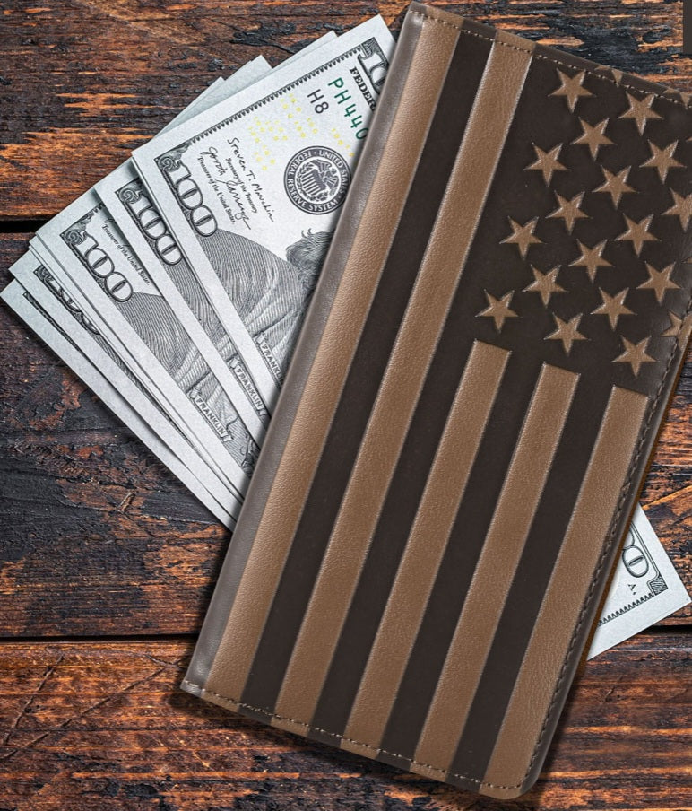 Patriotic Collection Men's Bifold Long PU Leather Wallet