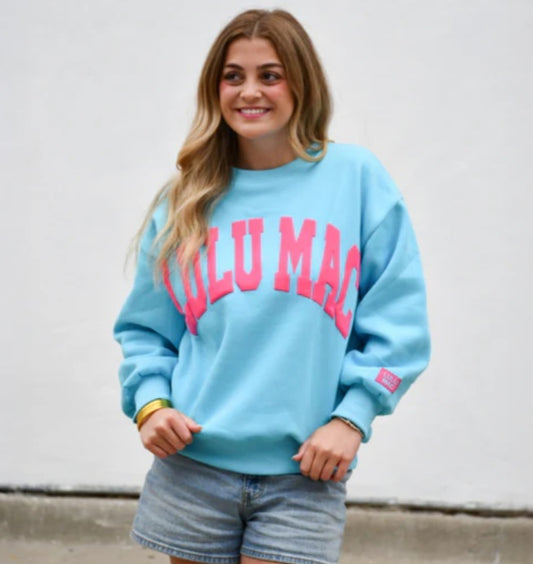 Lulu Mac Blue/Hot Pink Puff Sweatshirt