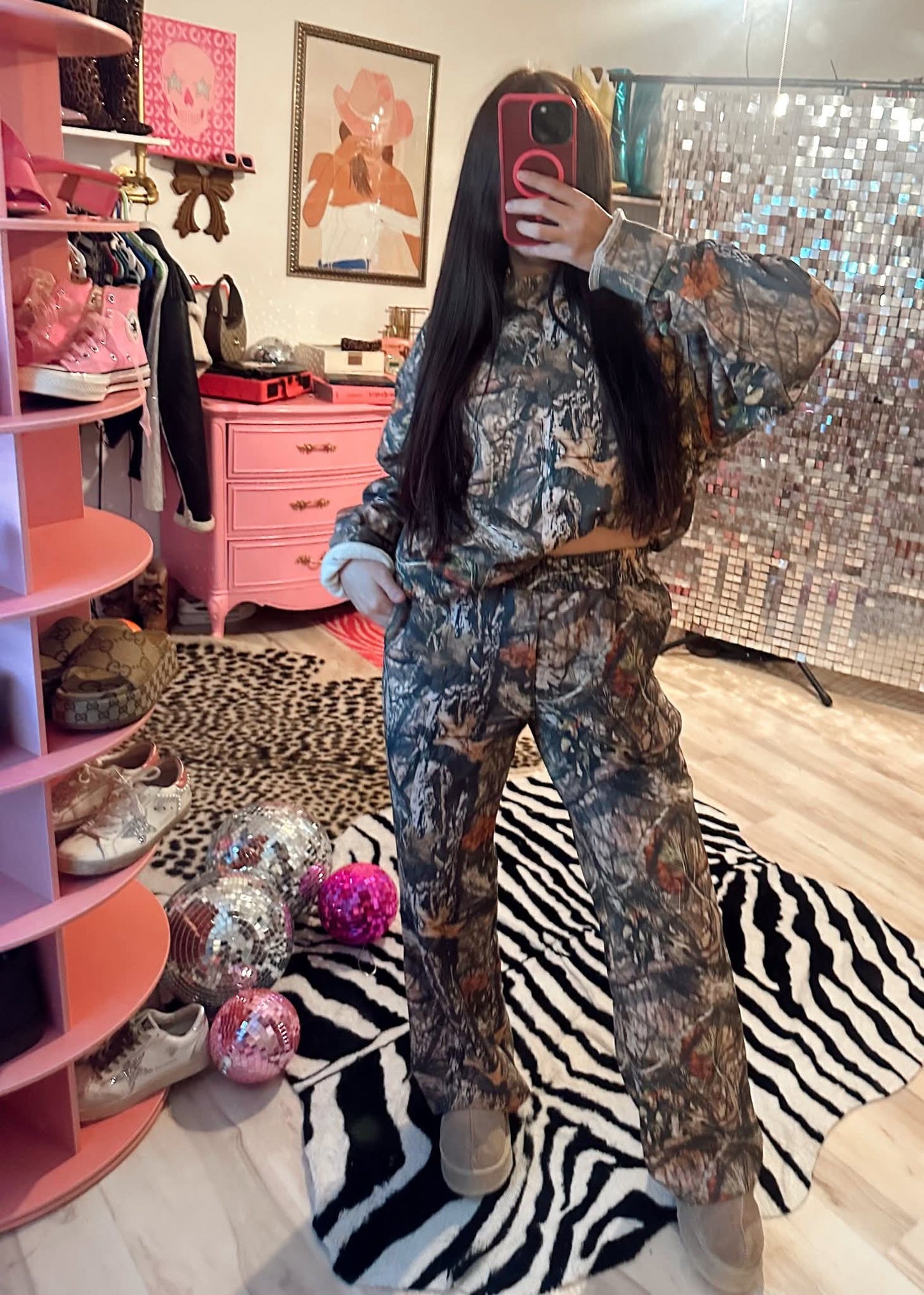 Wide Leg Camo Jogging Pants
