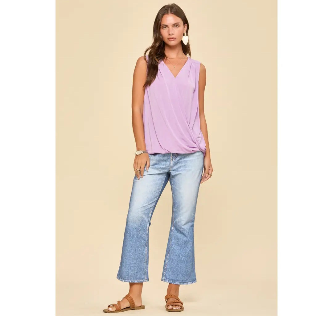 Dear Scarlett Surplice Neckline Sleeveless Top