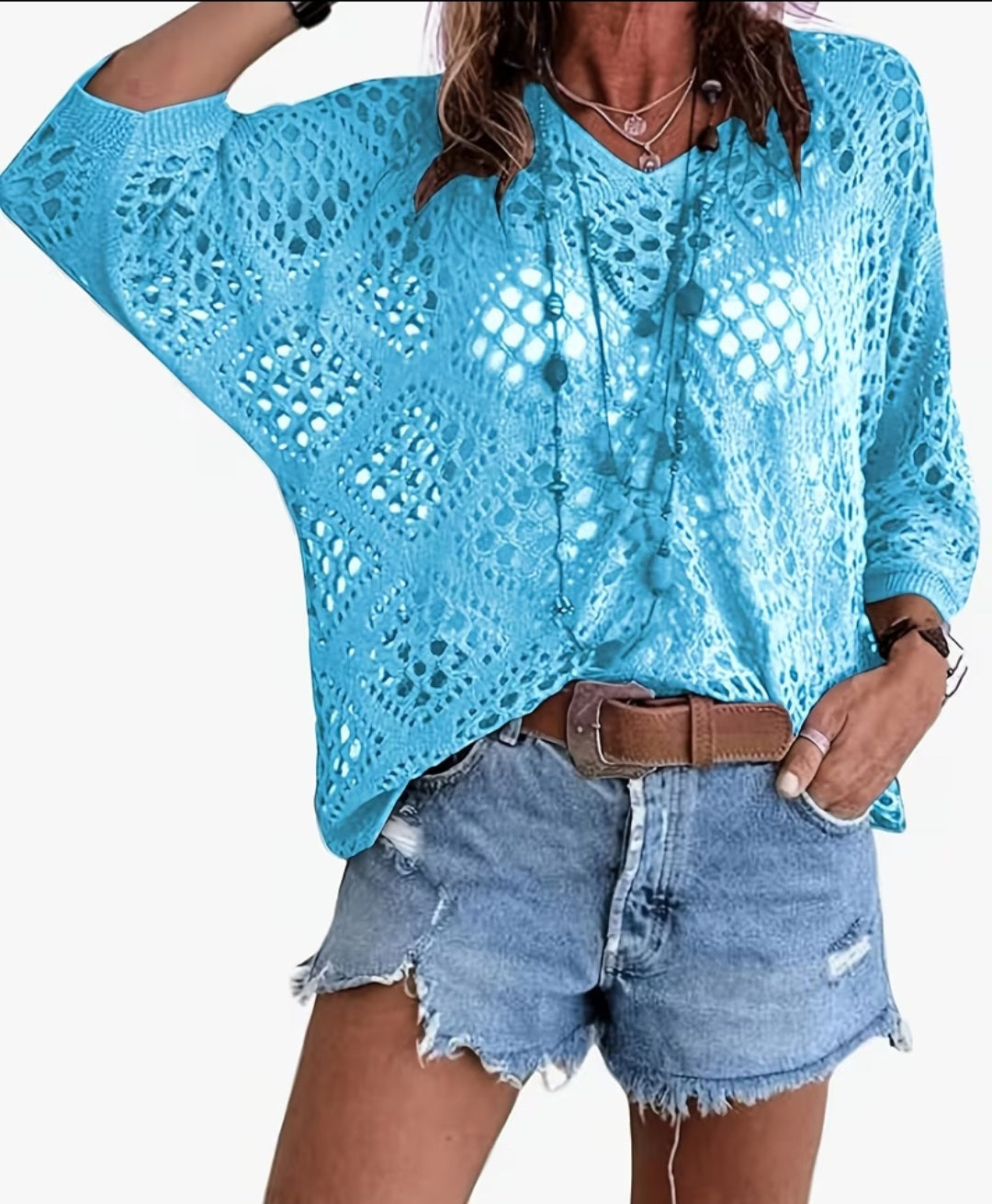 Women's Hollow Out Loose Top