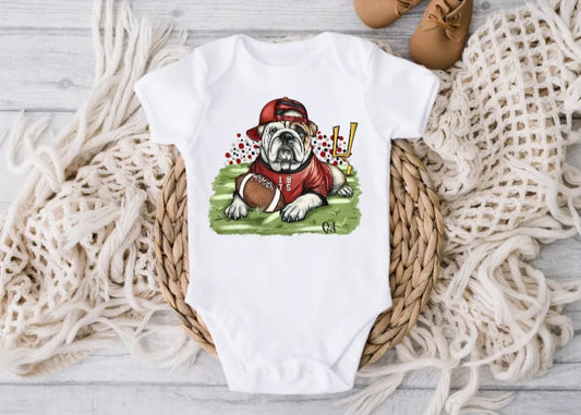 Bulldogs Football Baby Bodysuit