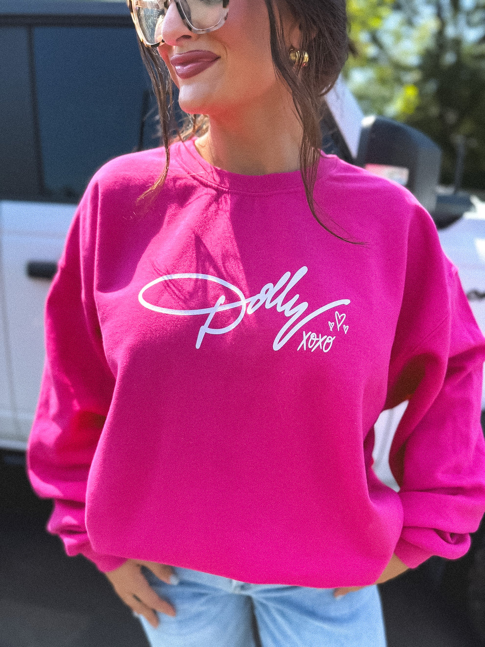 Birdie Dolly XOXO Graphic Crewneck on Heliconia