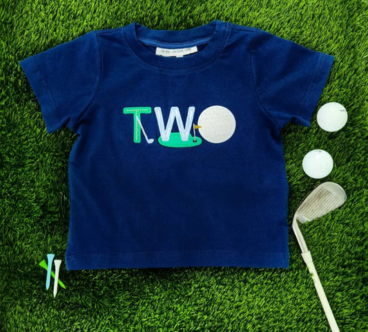 Teeing Up To Two Birthday Golf Club Tee by Seven Latern Lane