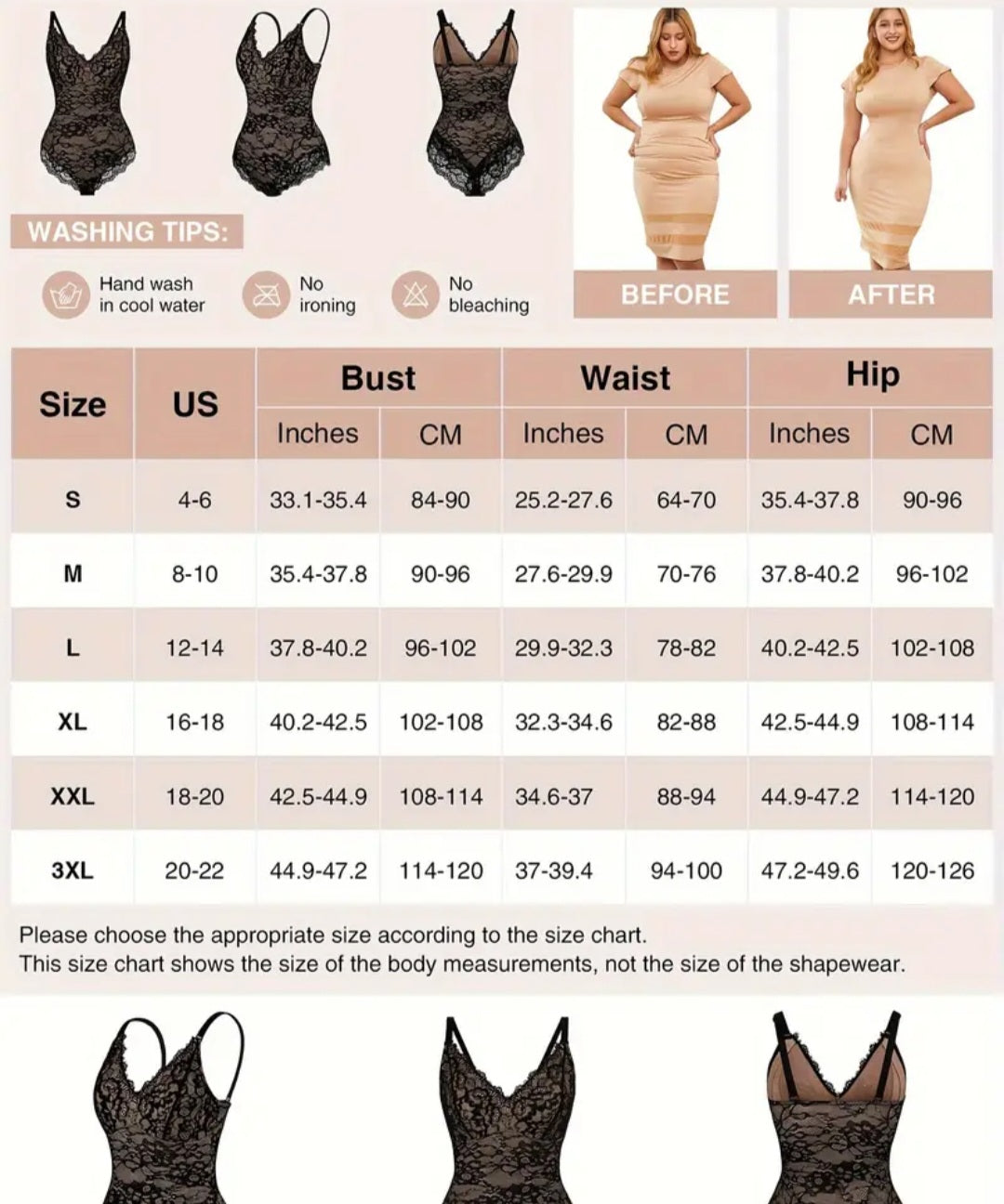 Women's Elegant Tummy Control Lace Bodysuit