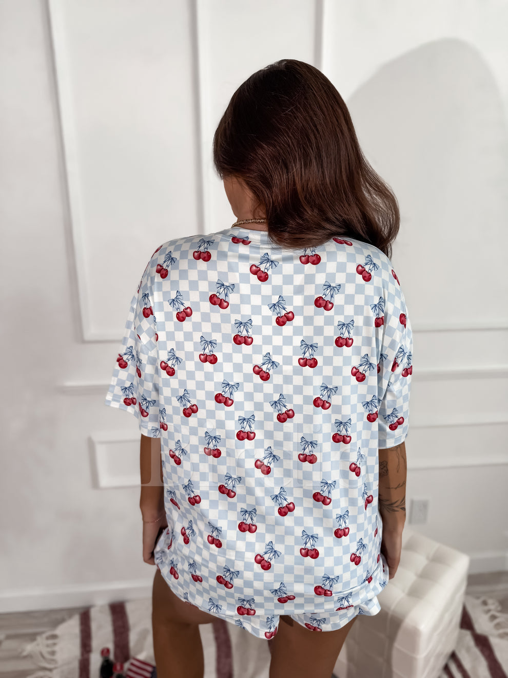 BIRDIE PREORDER Tee Boxer Short Set in Cherry Bell (Sold as Set)