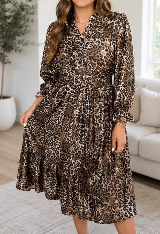 Brown Leopard Plus Dress