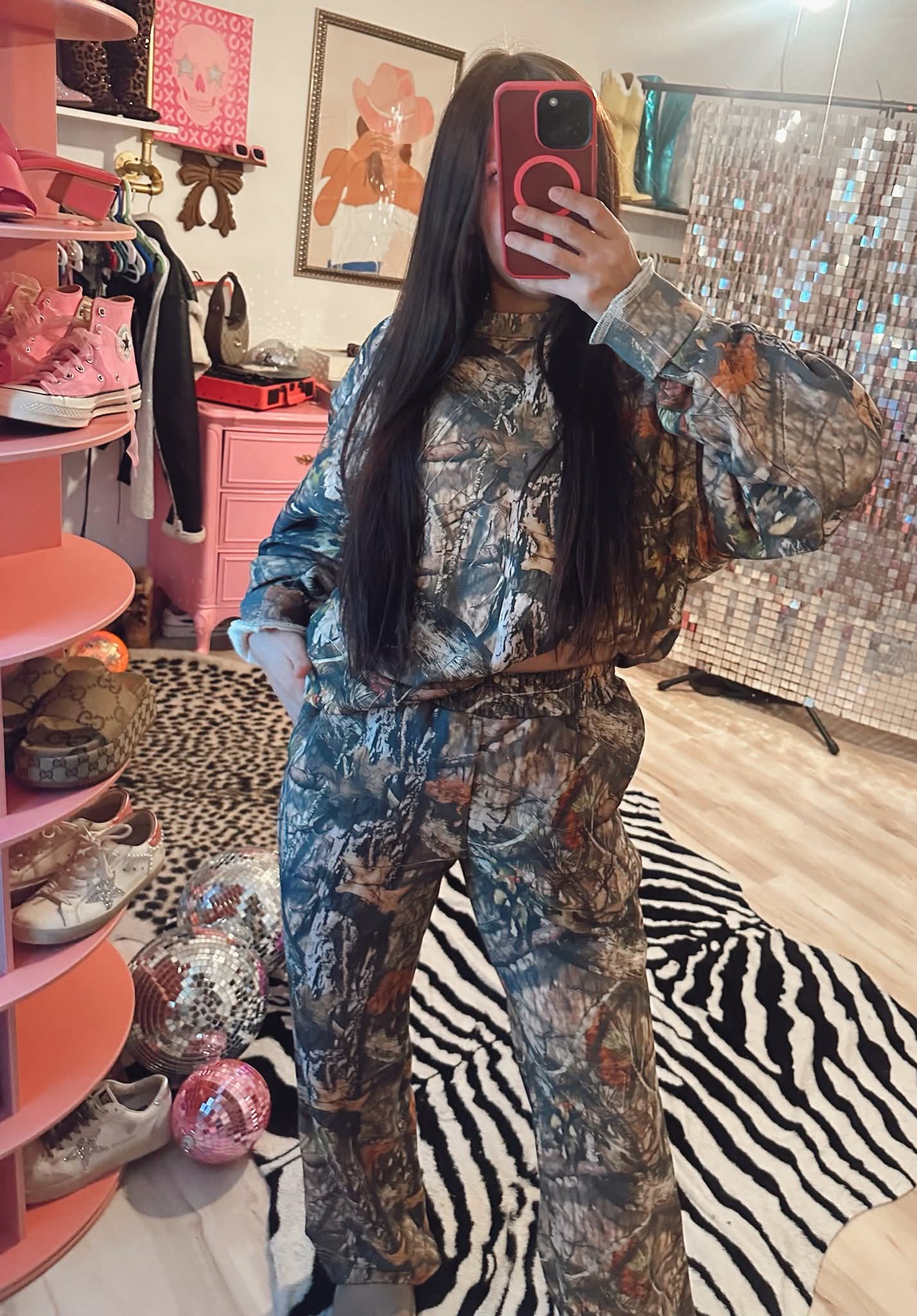 Wide Leg Camo Jogging Pants