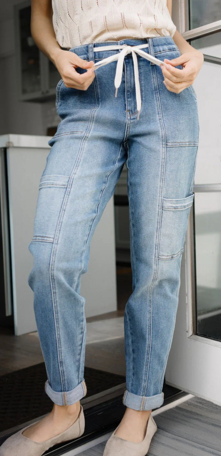 Judy Blue High Rise Cuffed Cargo Jogger