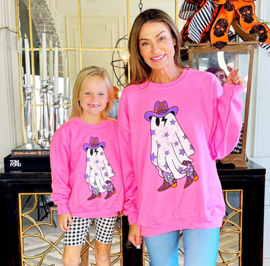 Cow Ghoul Ghost Youth and Adult Sweatshirt- Mommy & Me