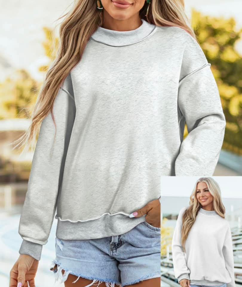 Reversible Mock Neck Sweatshirt