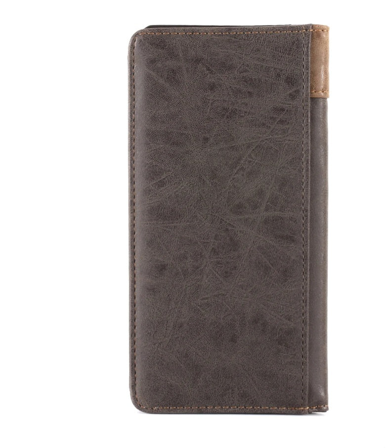 Embroidered Boot Scroll Men's Bifold Long PU Leather Wallet