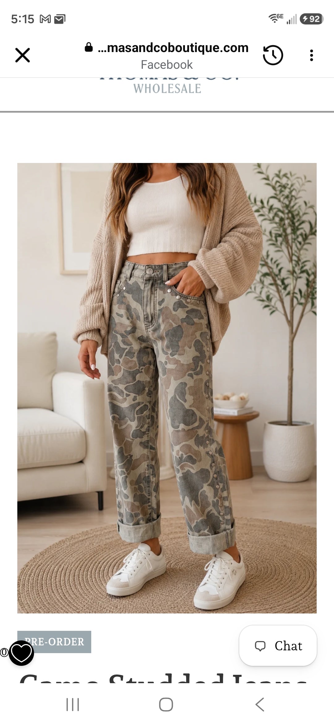 Camo Studded Jeans