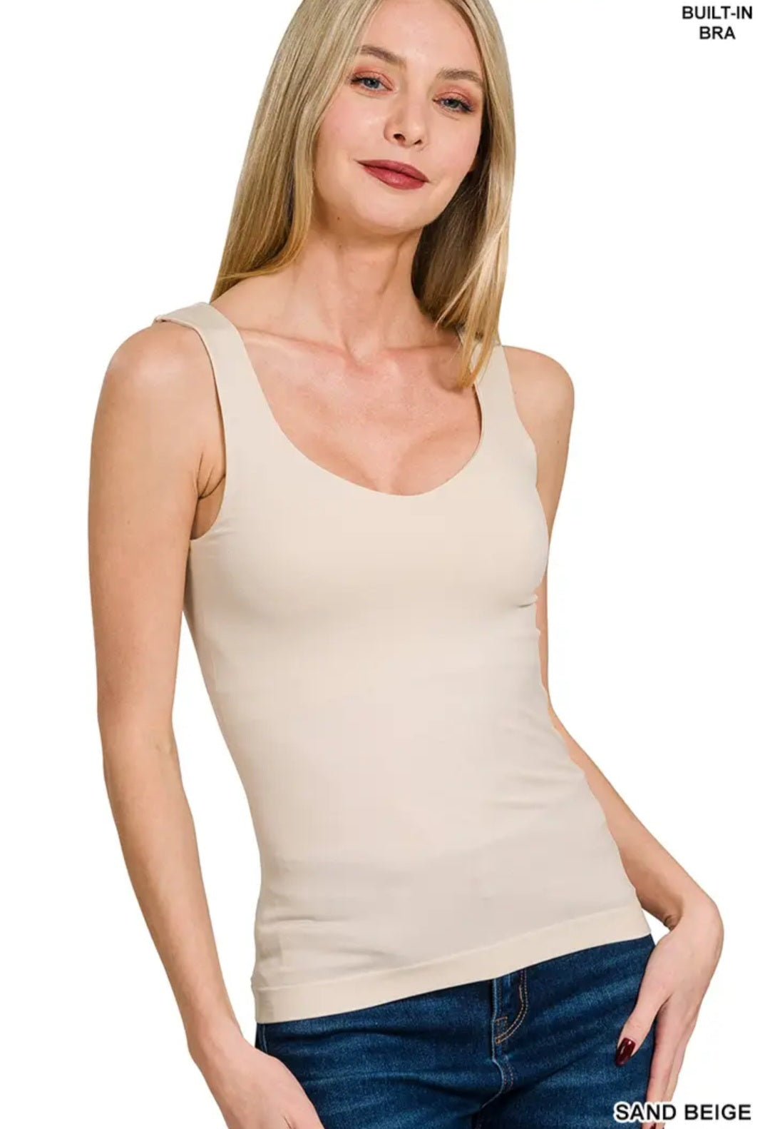 Zenana Seamless Tank Top w/ Built-in Bra