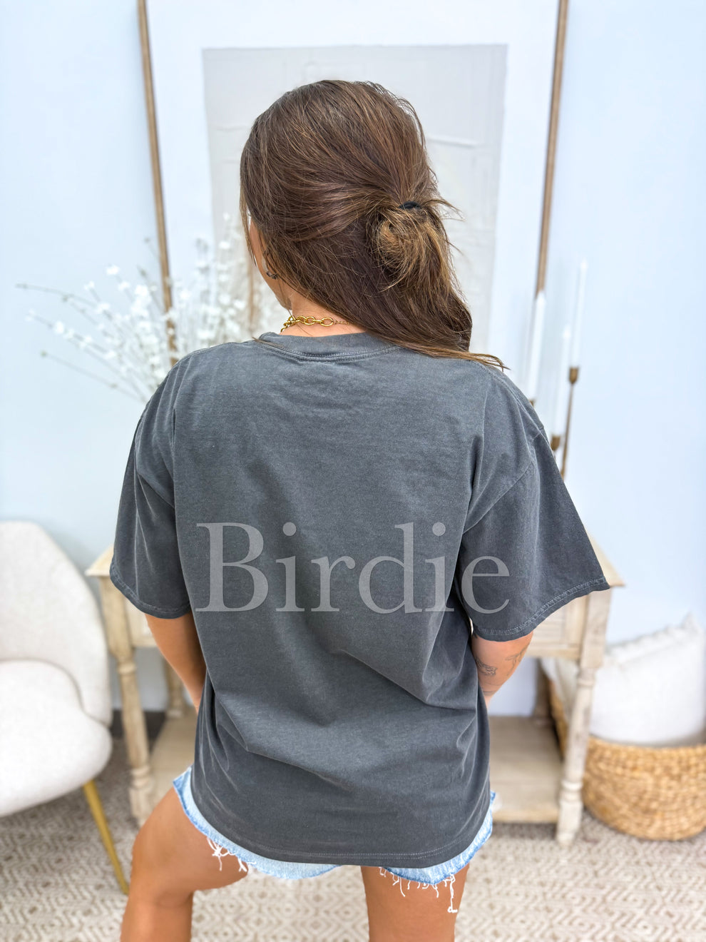 Birdie Iced Coffee Weenie Graphic Tee on Pepper