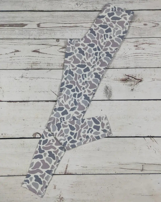 Women Gray Camoflauge Printed Leggings