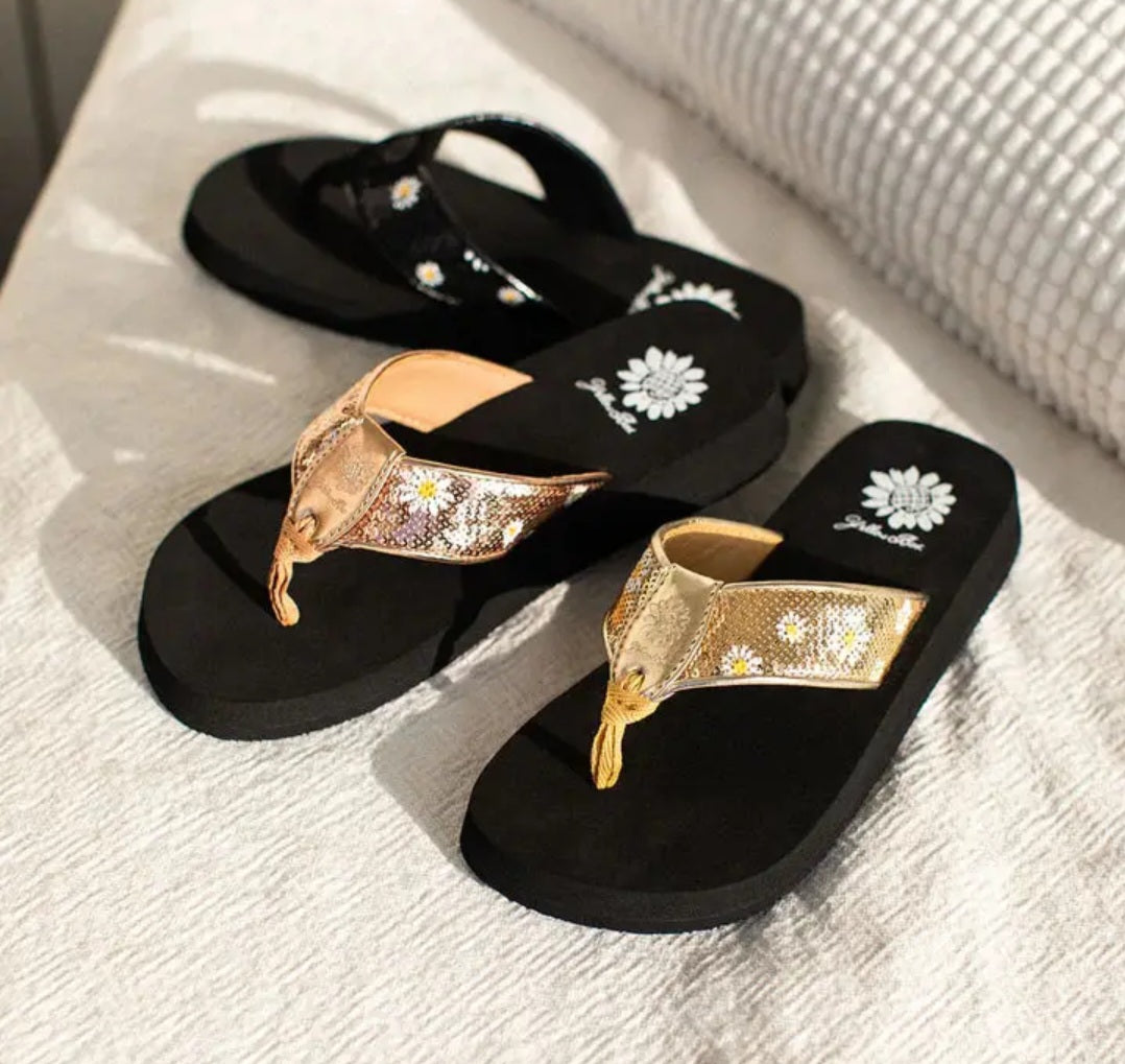 Yellowbox Flier Sequin Sandals- Black ONLY