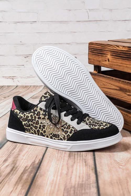 Leopard Glitter Star Sneakers