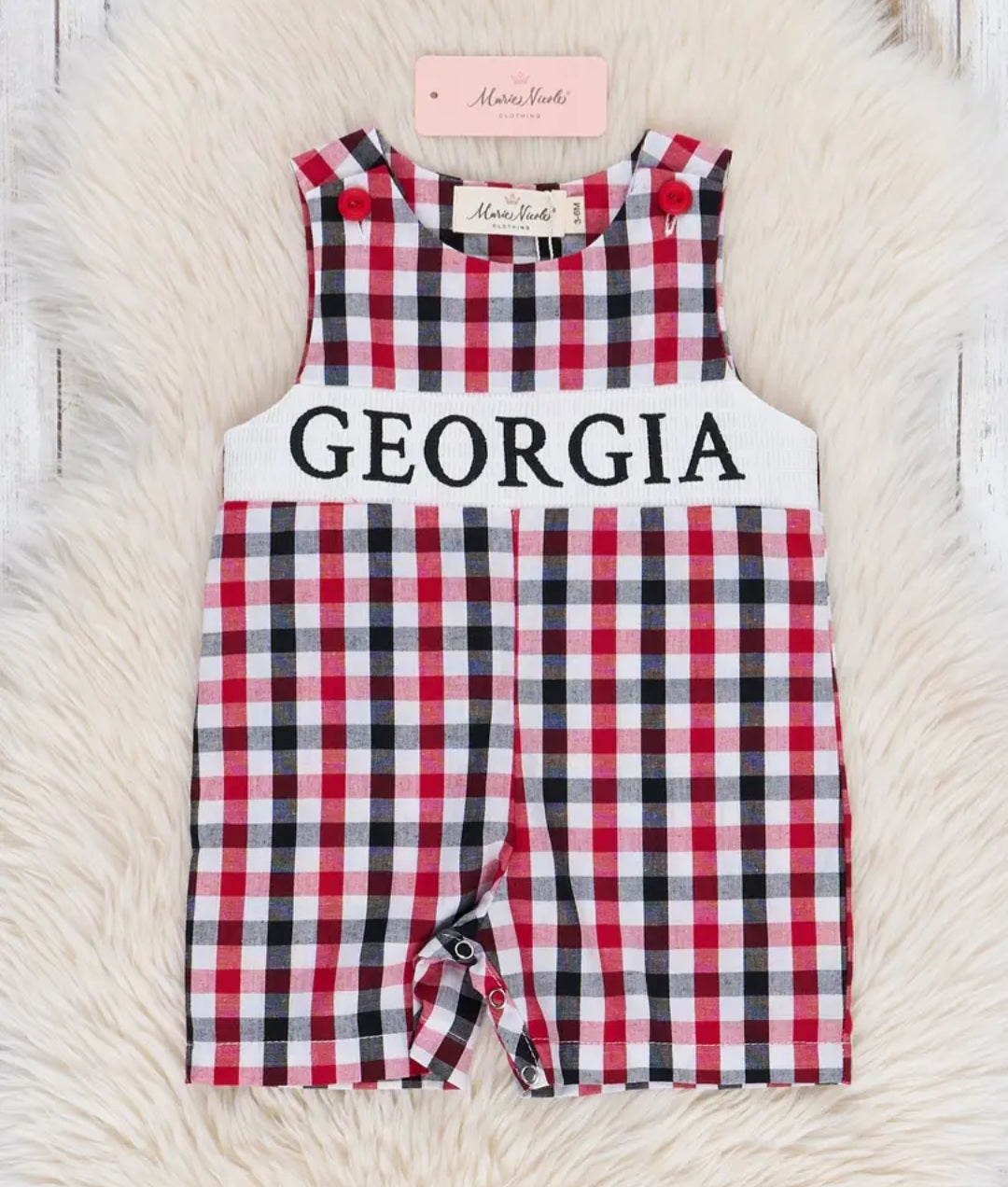Marie Nicole Georgia Smocked Gingham Johnny