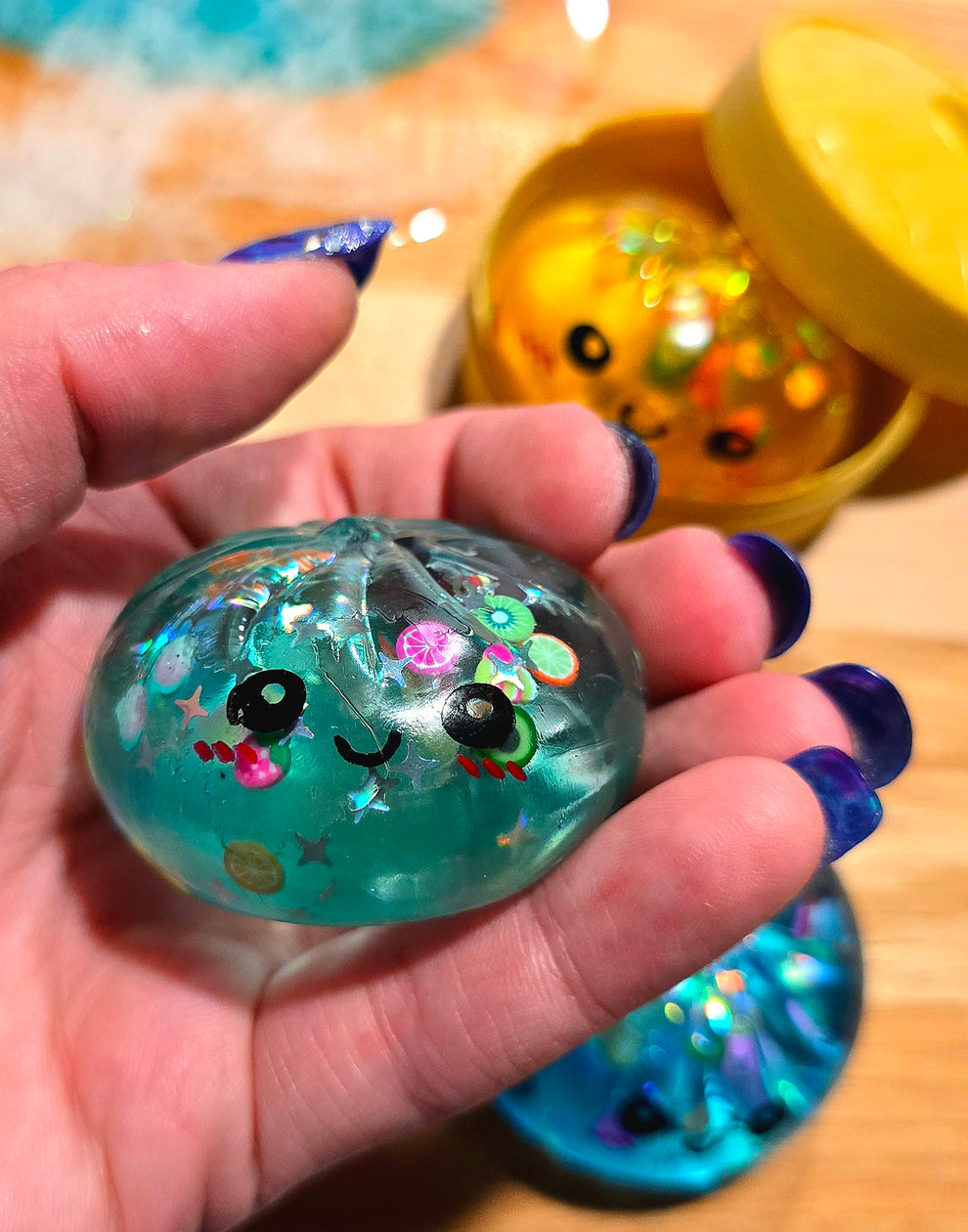 Mystery Mini Fruit Glitter Dumpling Maltose Squishy