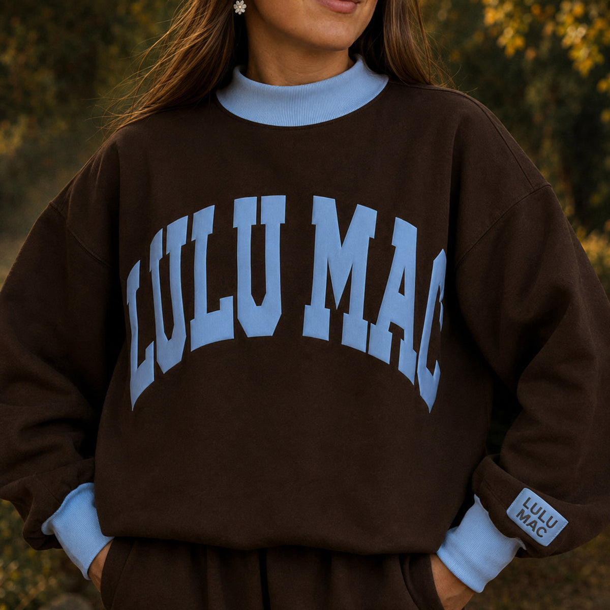 Lulu Mac Puff Mock Neck Sweatshirt