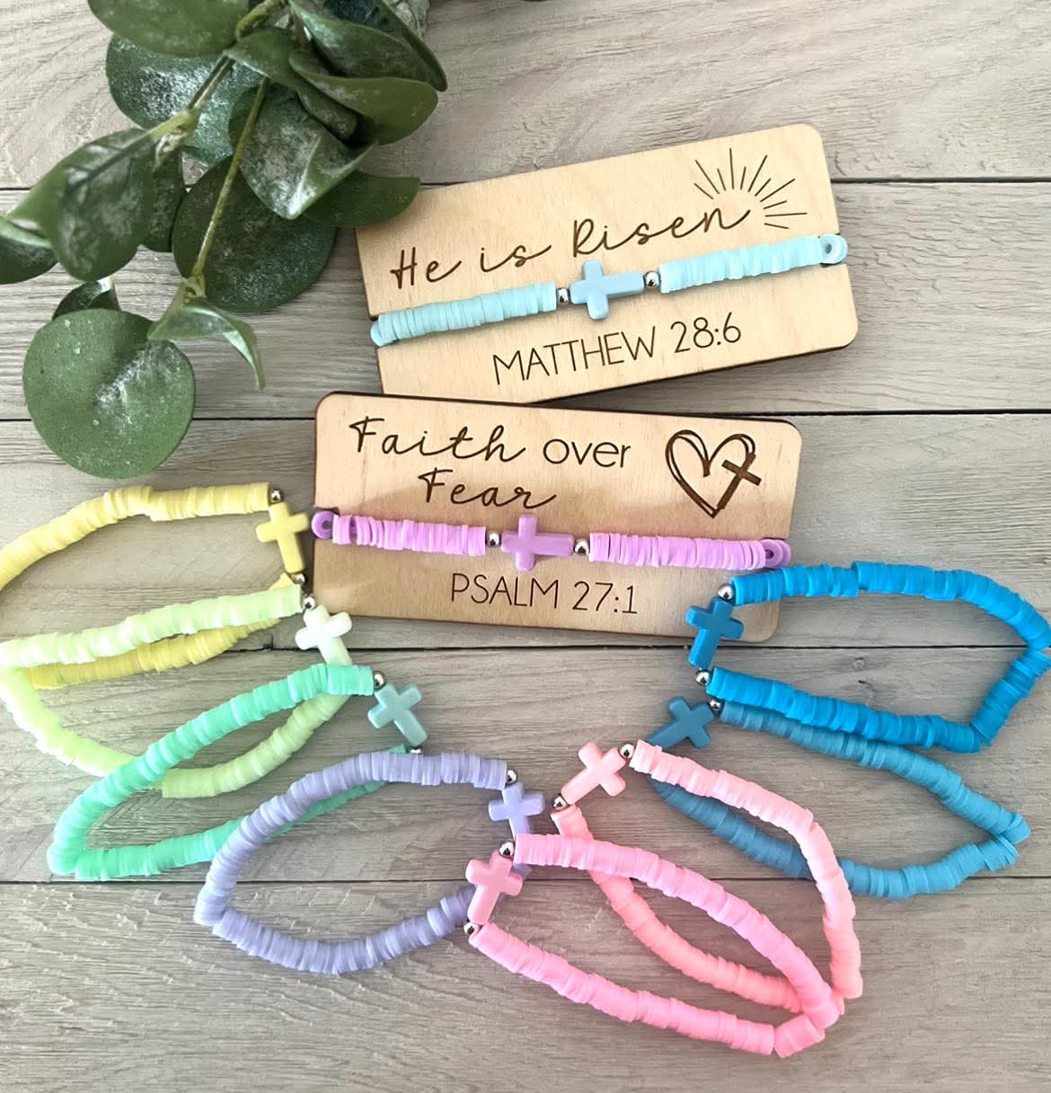 Polymer Clay Cross Bracelet with Card