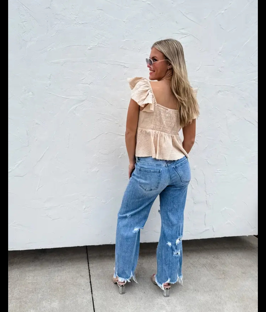Blakely Drew Distressed Dad Jeans Preorder