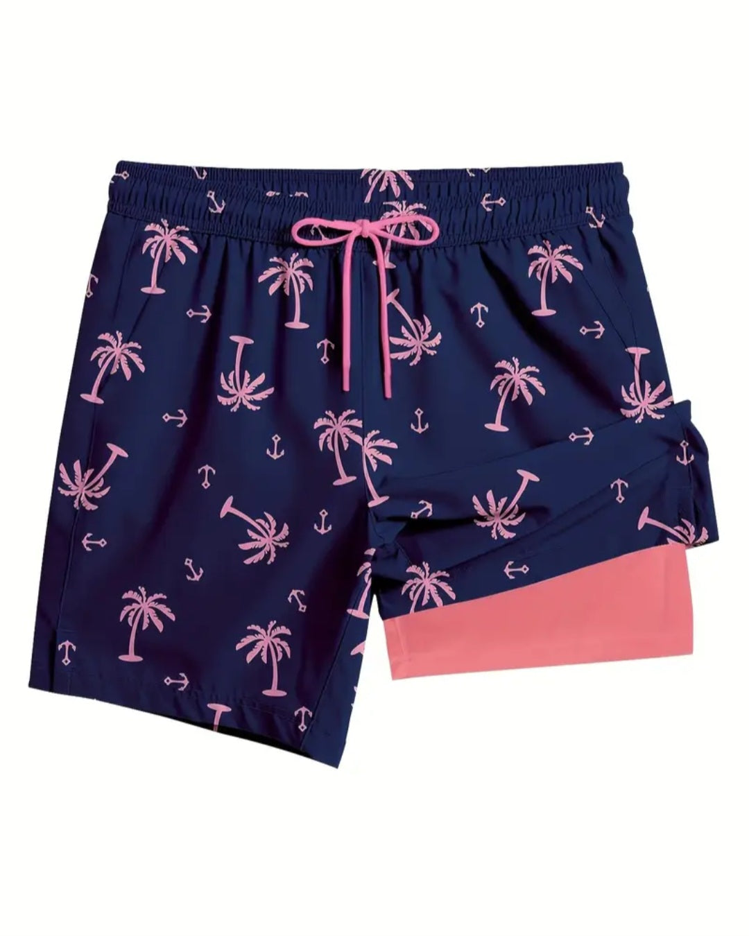 Men's Palm Tree Swim Trunks With Built in Liner
