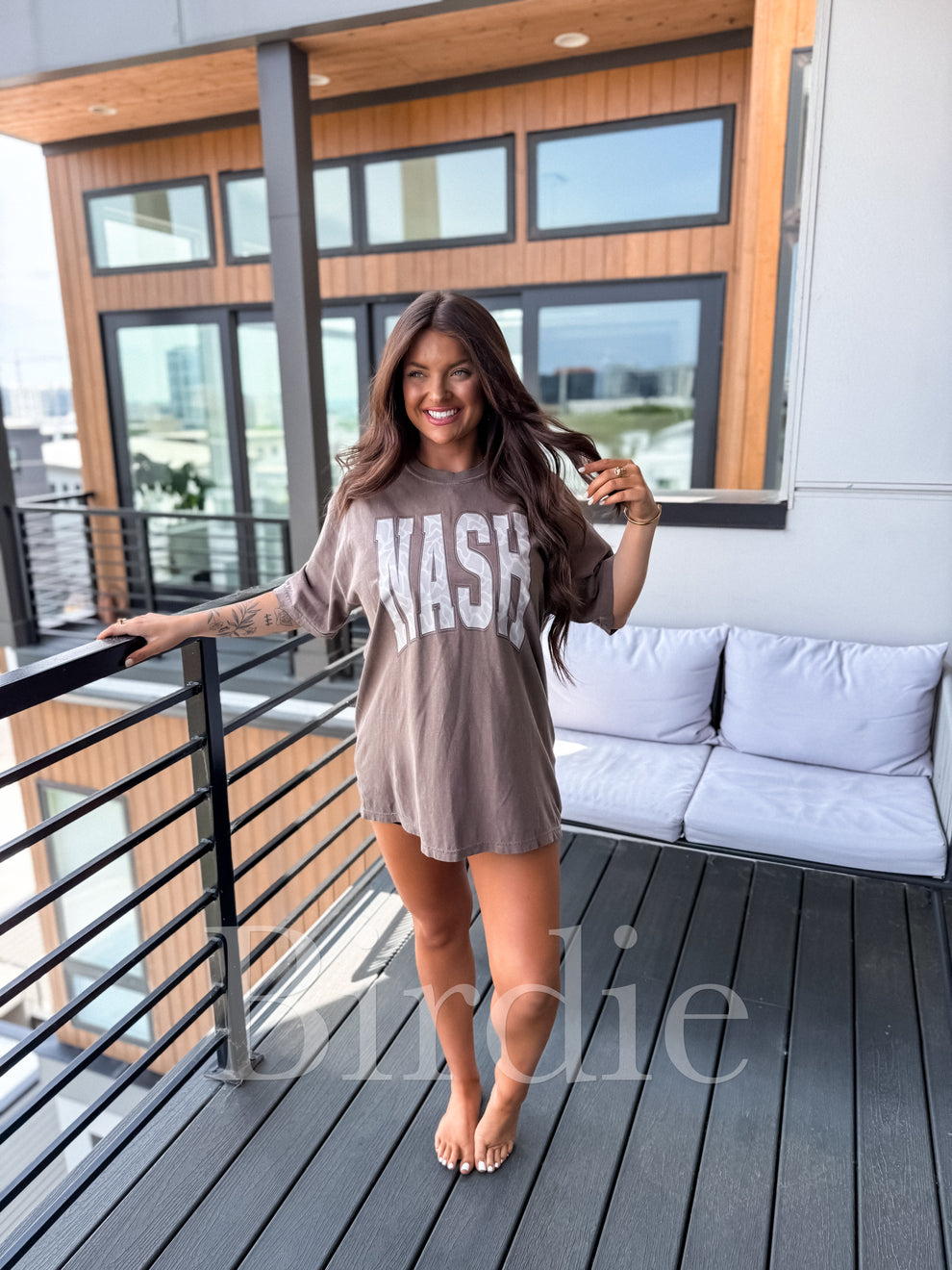 Birdie Bare Marsh Camo NASH Graphic Tee on Espresso