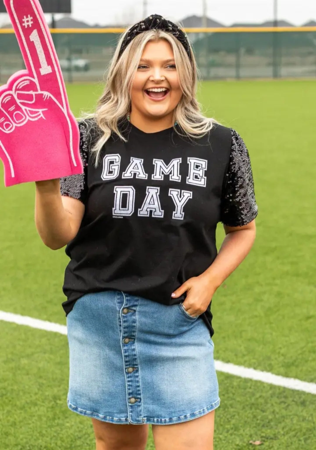Gameday Silver Glitter Top