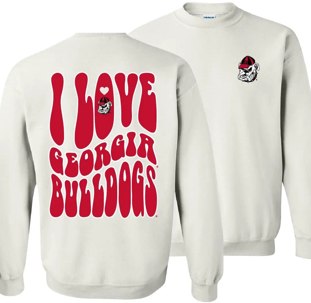 Girlie Girl Originals College- UGA Love Team Sweatshirt