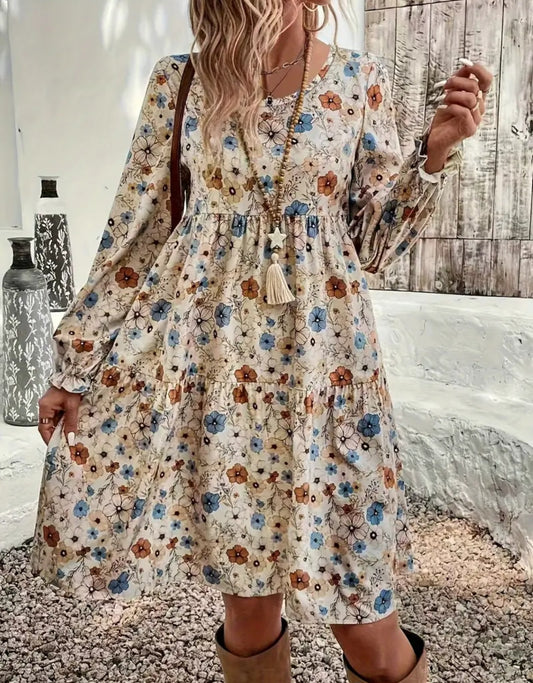 Women's Floral Print Fall Dress
