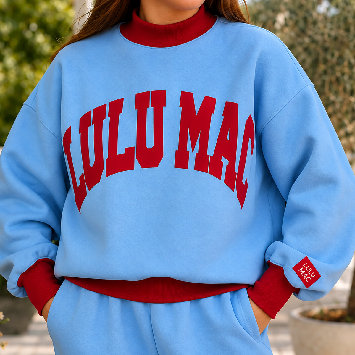 Lulu Mac Puff Mock Neck Sweatshirt
