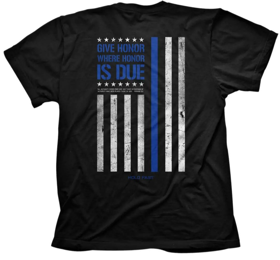 Kerusso Hold Fast Men's T- Shirt Police Flag