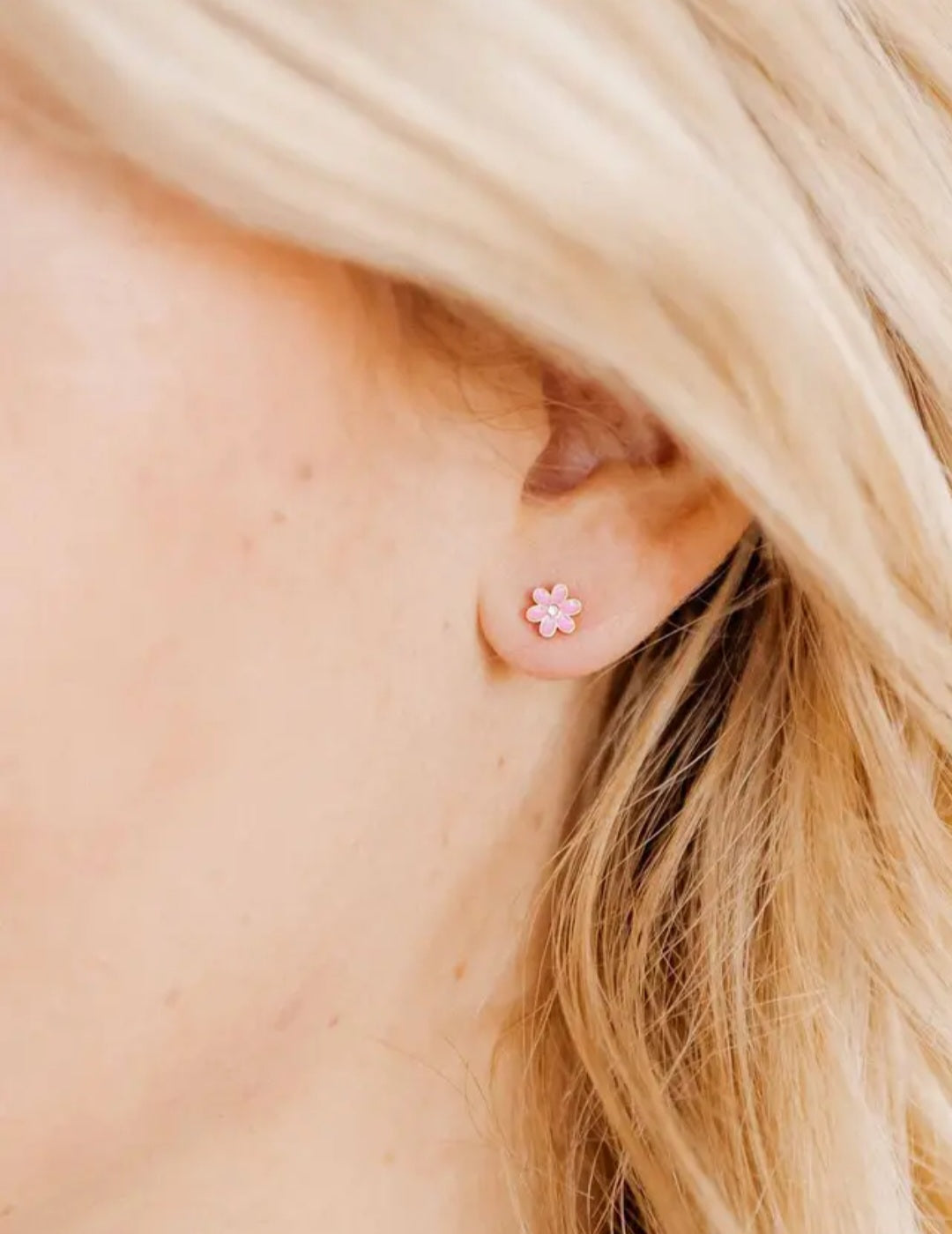 Screwback Stud Earrings - Alli Pink