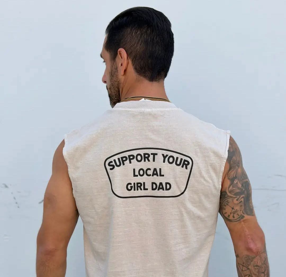 Dadbod Support Your Local Girl Dad Cut Off Tank