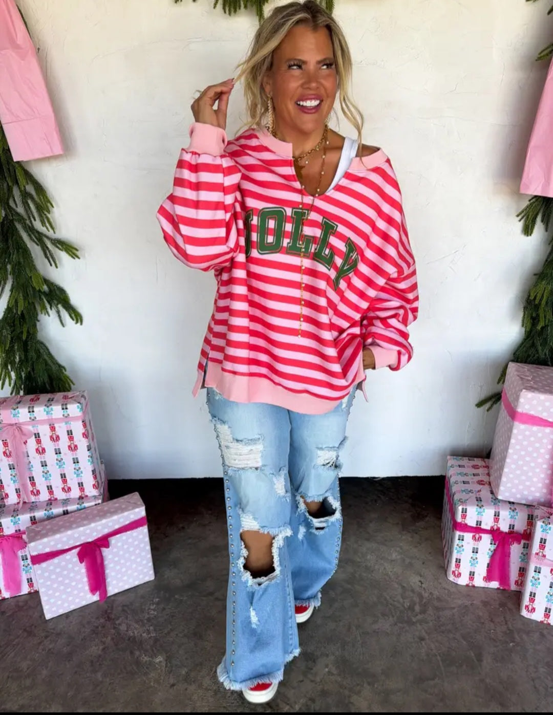 Blakely Preorder- Jolly and Merry Oversized Pullover