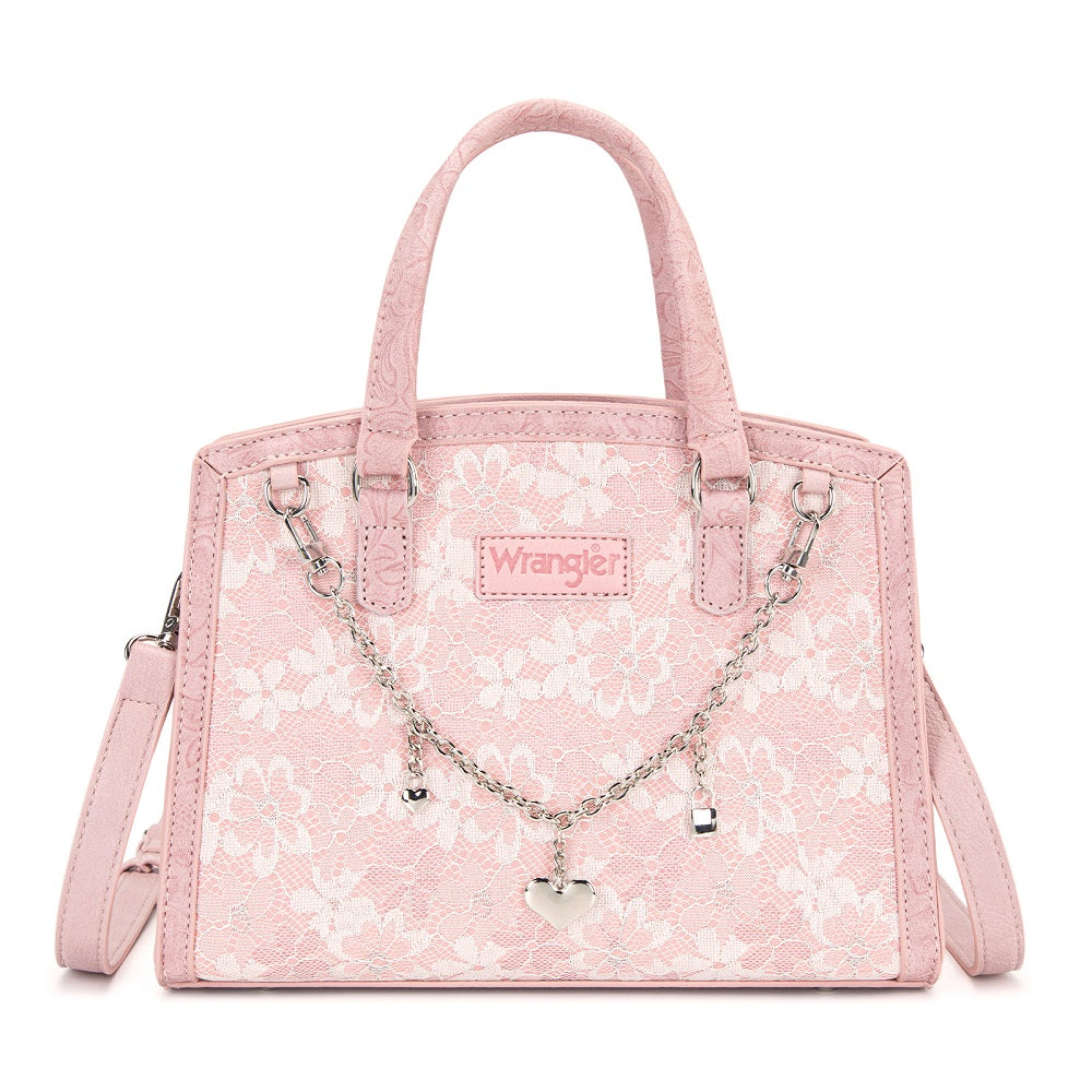 Preorder Wrangler Western Chic Lace with Chain Charm Satchel/Crossbody Bag