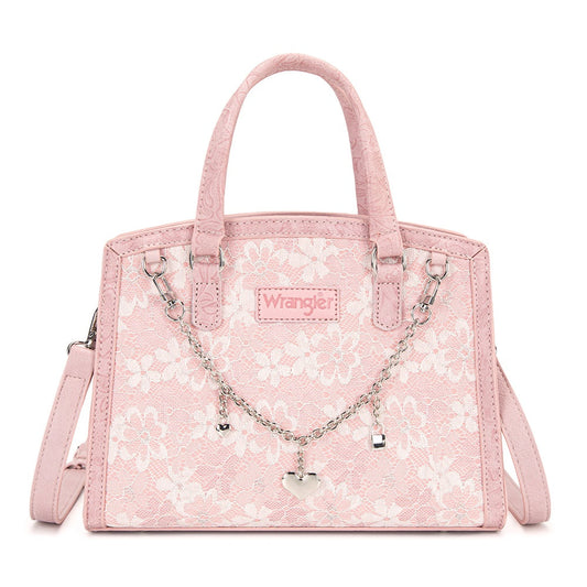 Preorder Wrangler Western Chic Lace with Chain Charm Satchel/Crossbody Bag