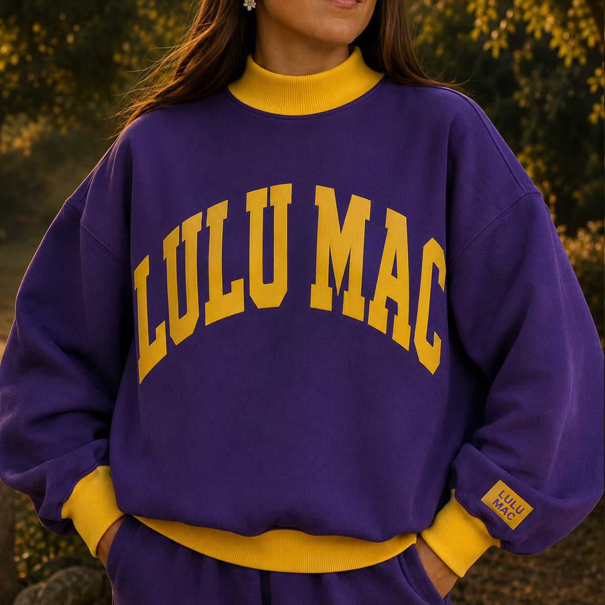 Lulu Mac Puff Mock Neck Sweatshirt