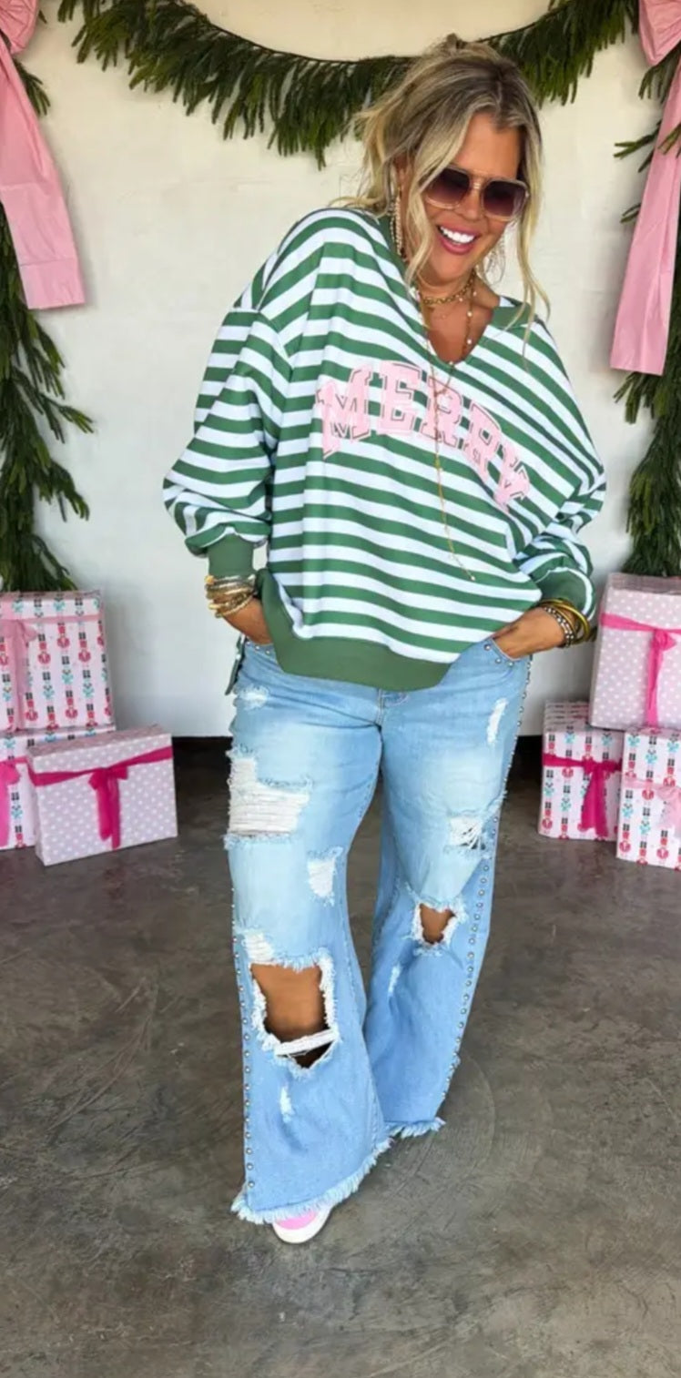 Blakely Preorder- Jolly and Merry Oversized Pullover